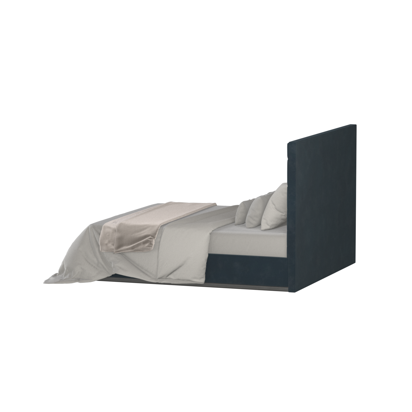 Lucia Bed With High Refined Headboard