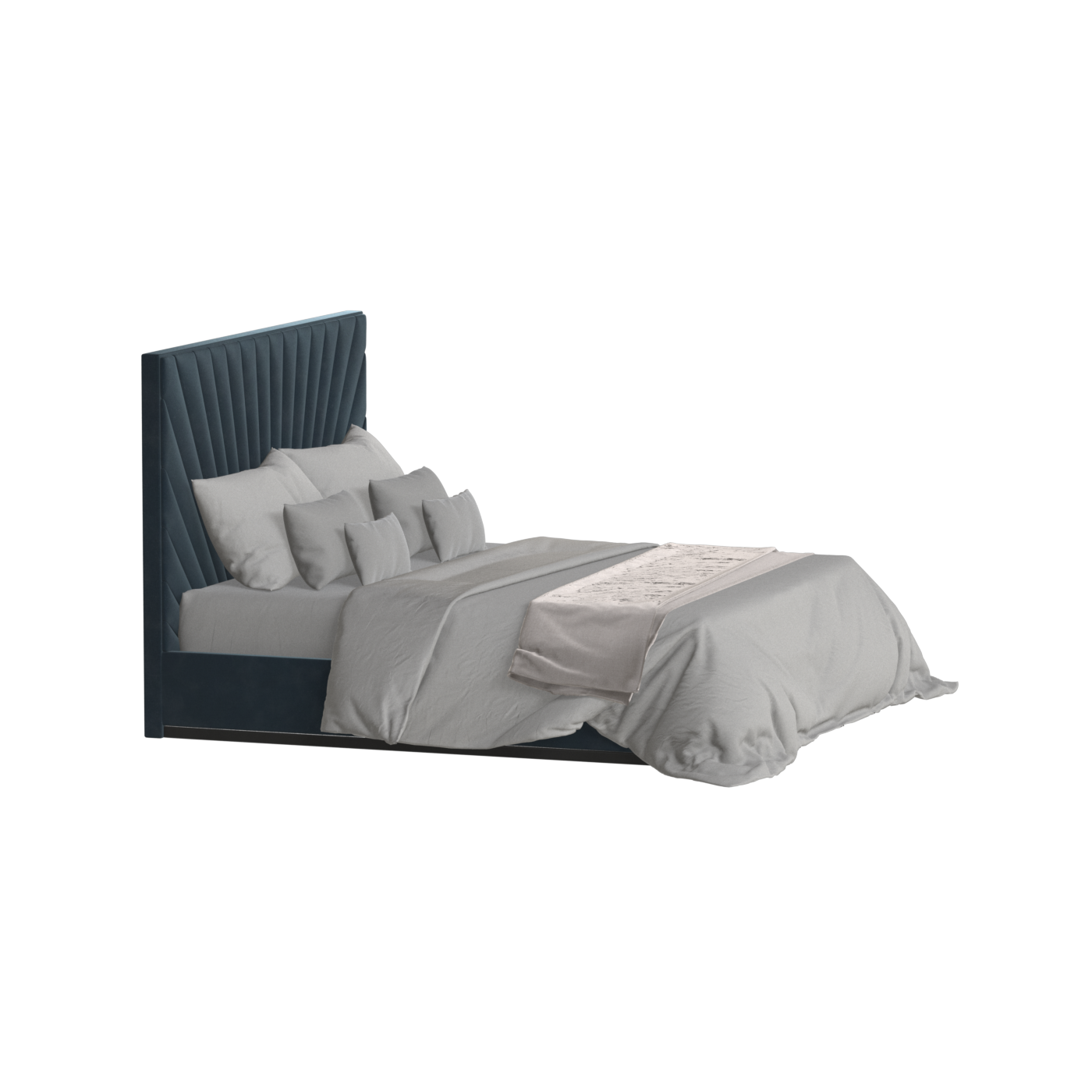 Lucia Bed With High Refined Headboard