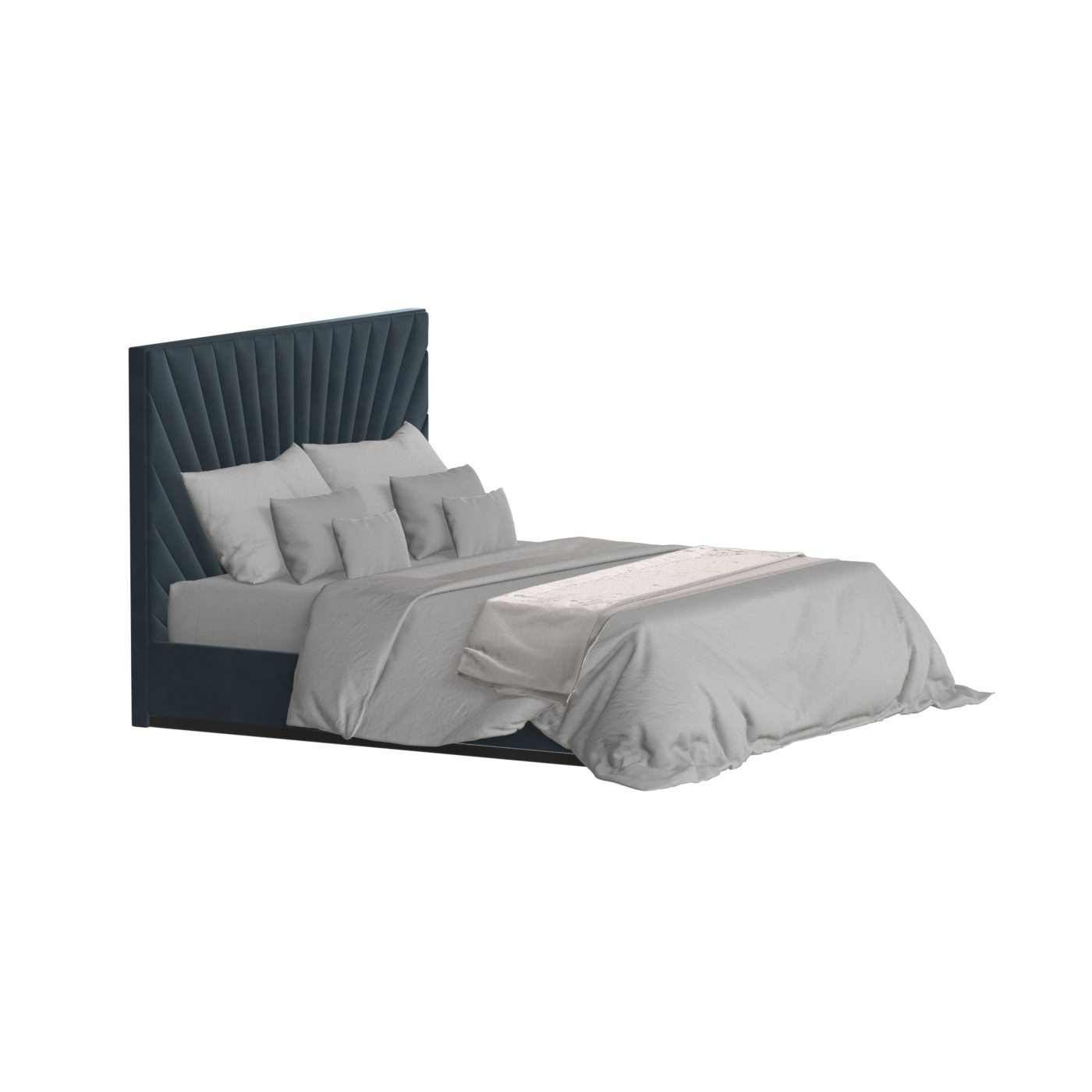 Lucia Bed With High Refined Headboard