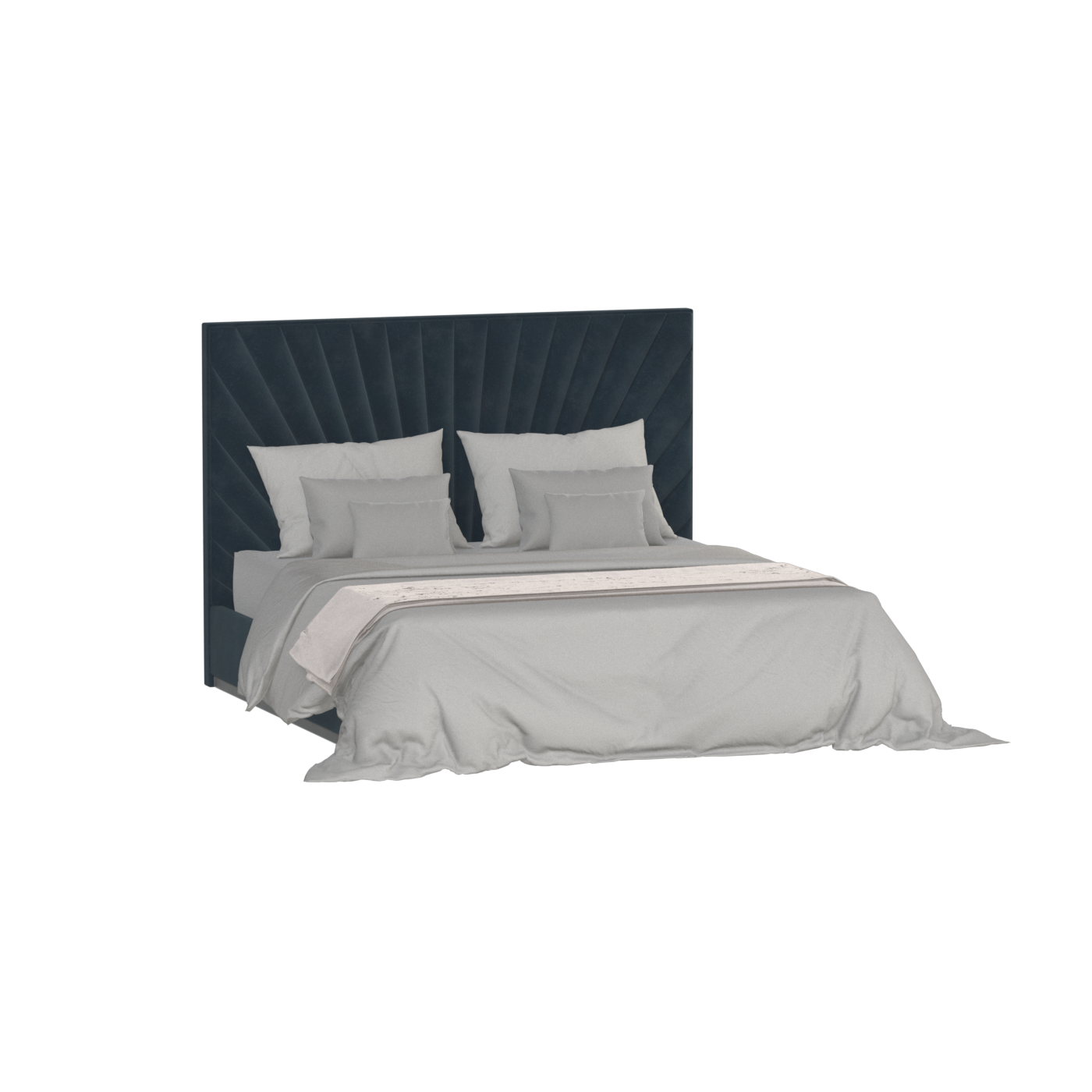 Lucia Bed With High Refined Headboard