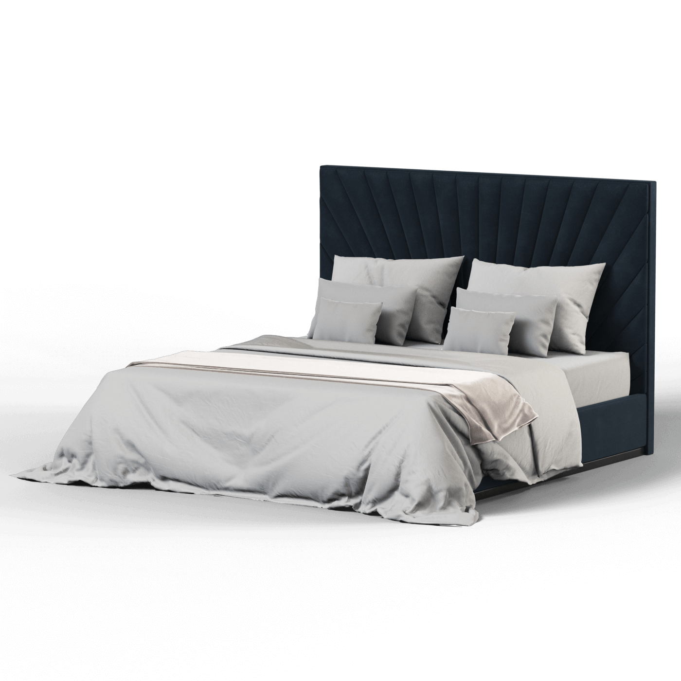 Lucia Bed With High Refined Headboard