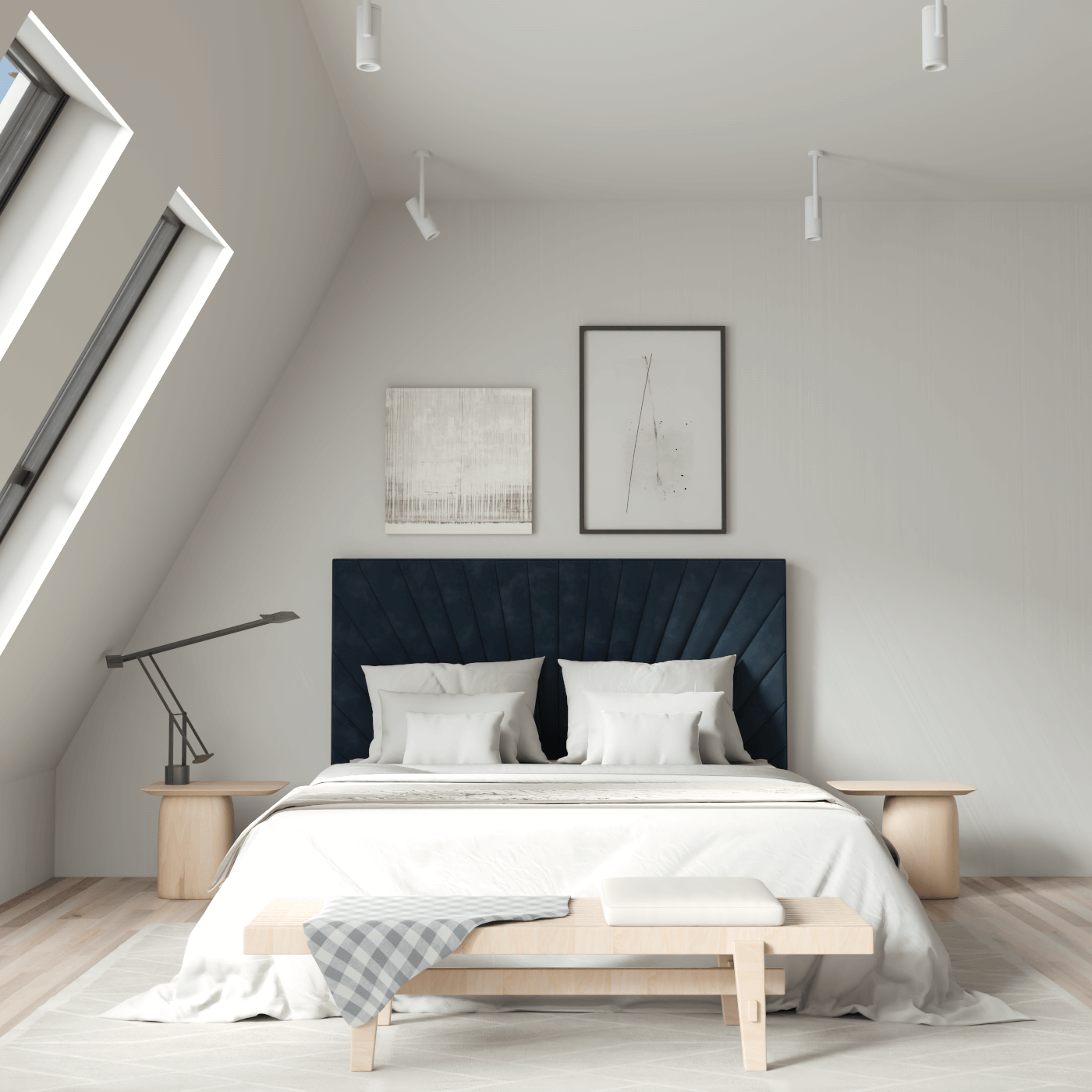 Lucia Bed With High Refined Headboard