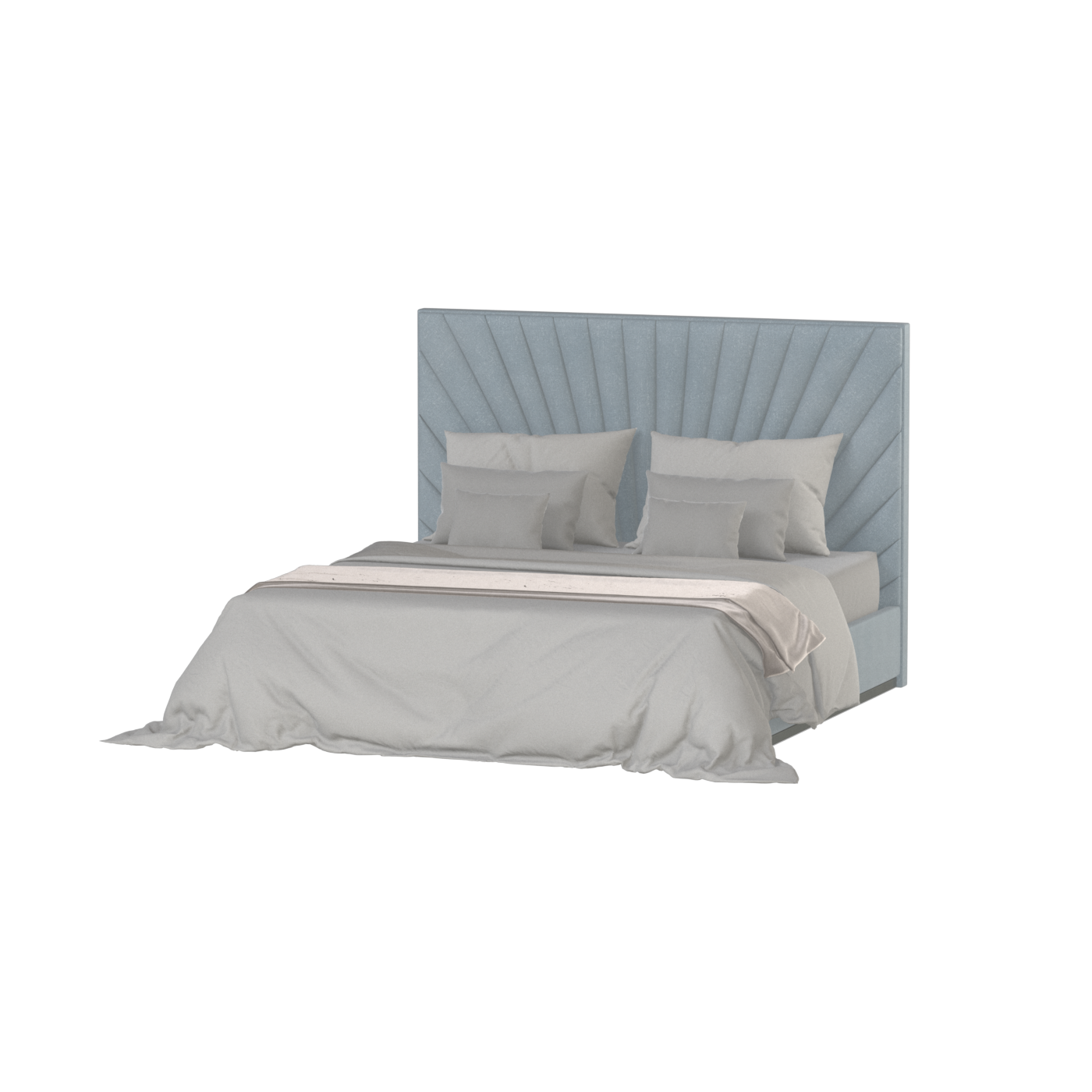Lucia Bed With High Refined Headboard