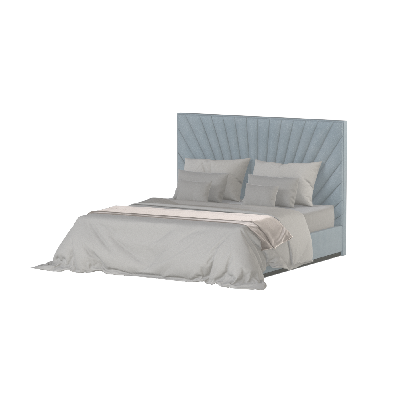 Lucia Bed With High Refined Headboard