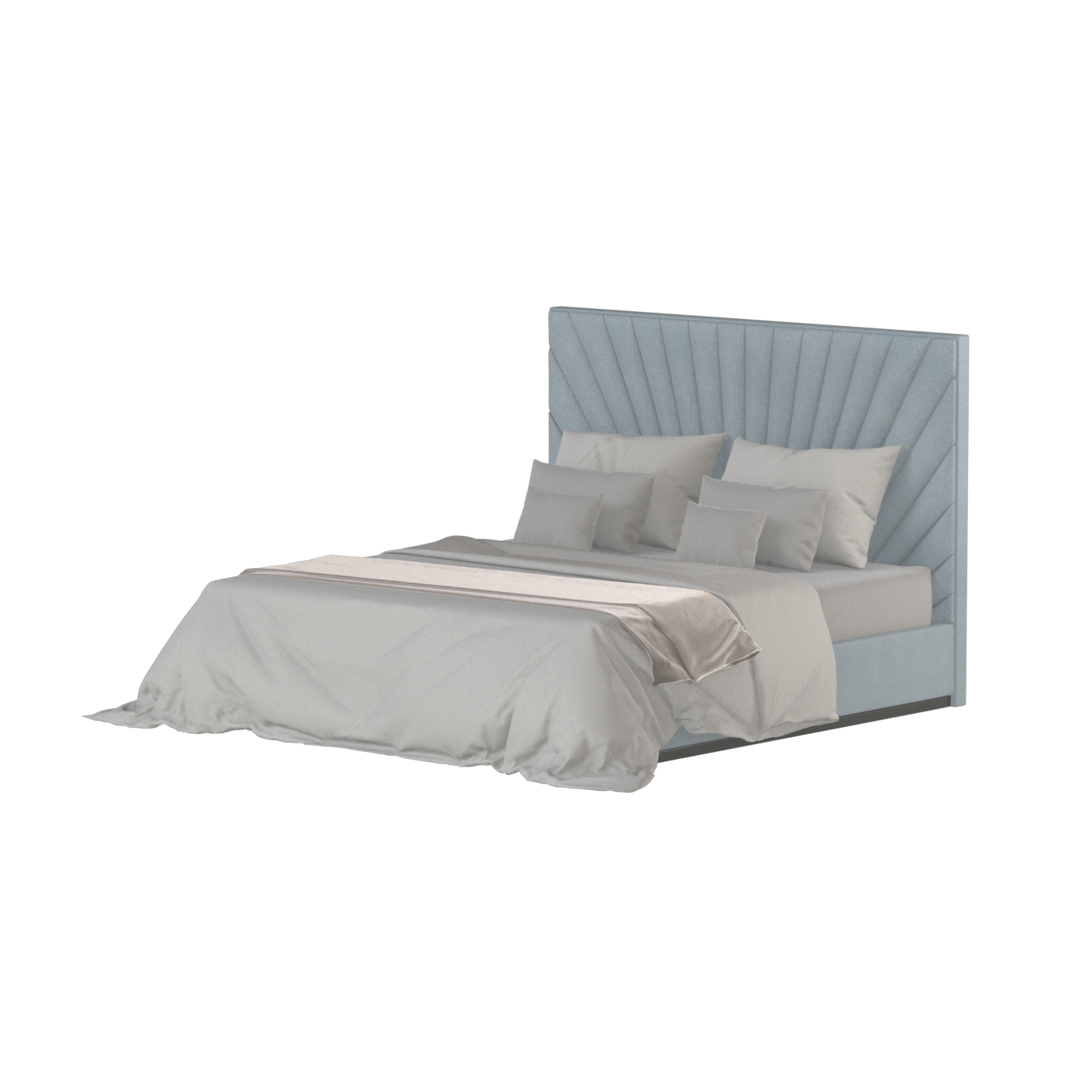 Lucia Bed With High Refined Headboard