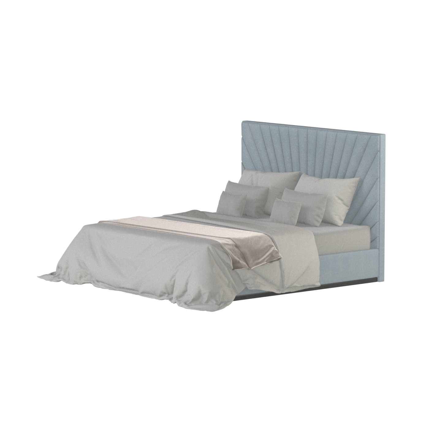 Lucia Bed With High Refined Headboard