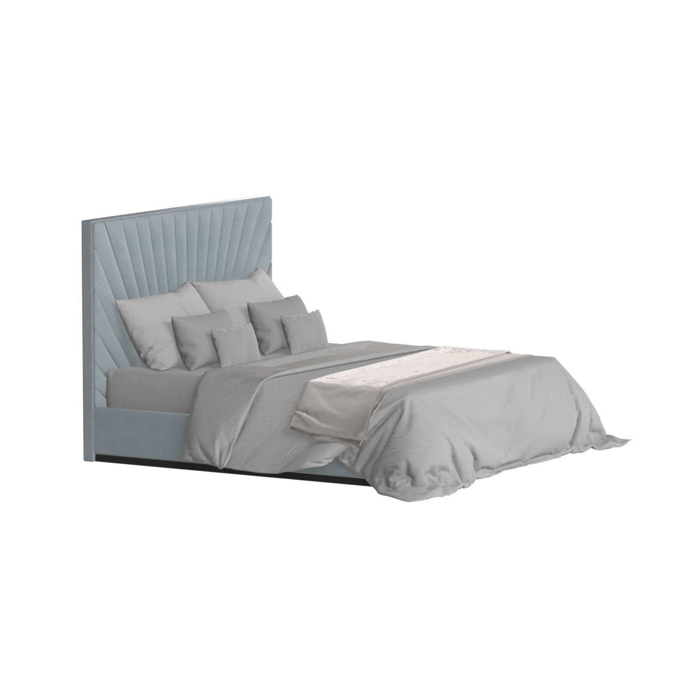 Lucia Bed With High Refined Headboard