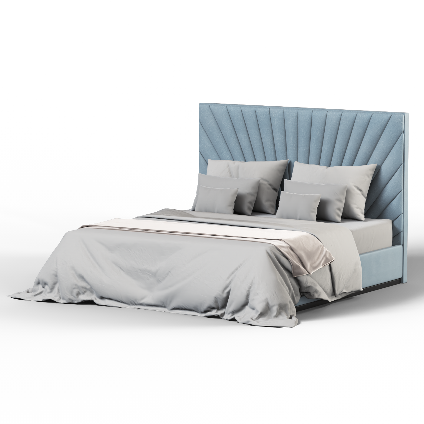 Lucia Bed With High Refined Headboard
