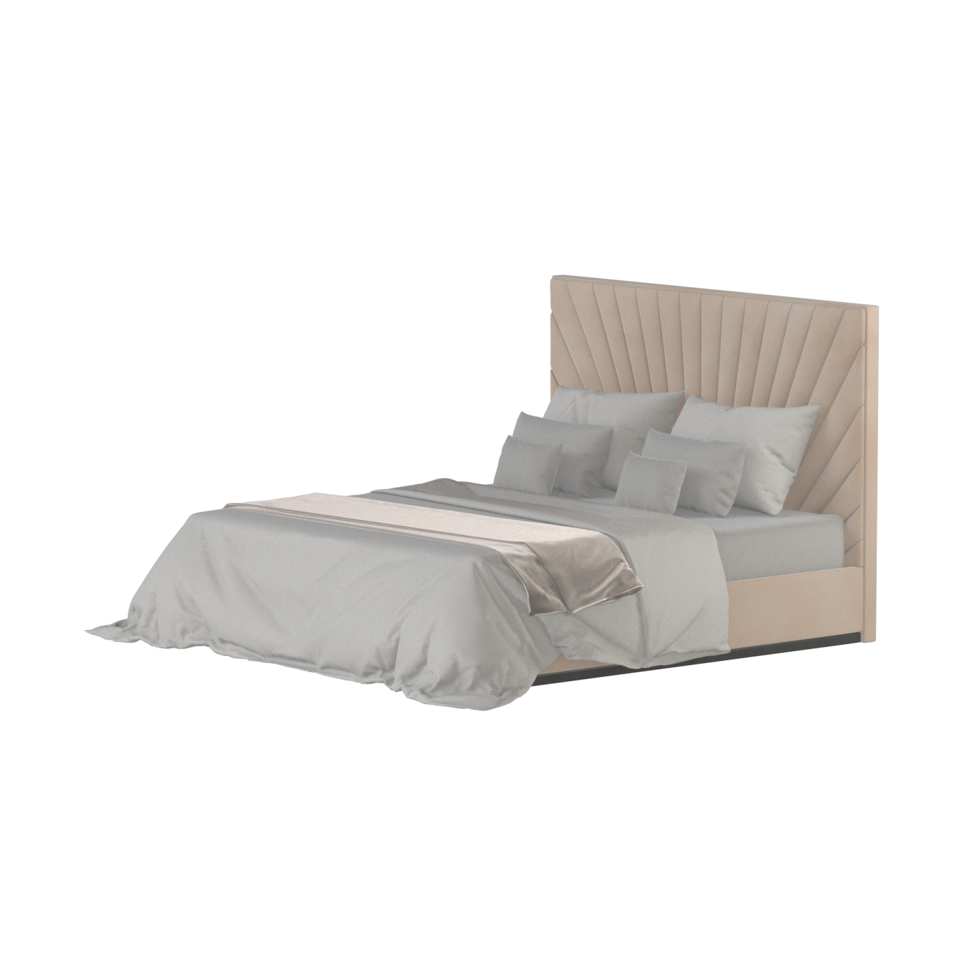 Lucia Bed With High Refined Headboard