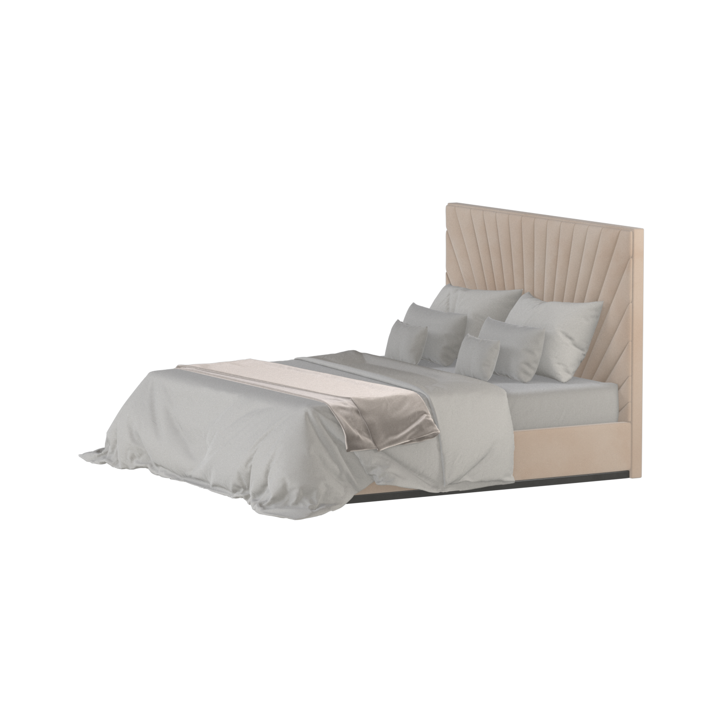 Lucia Bed With High Refined Headboard