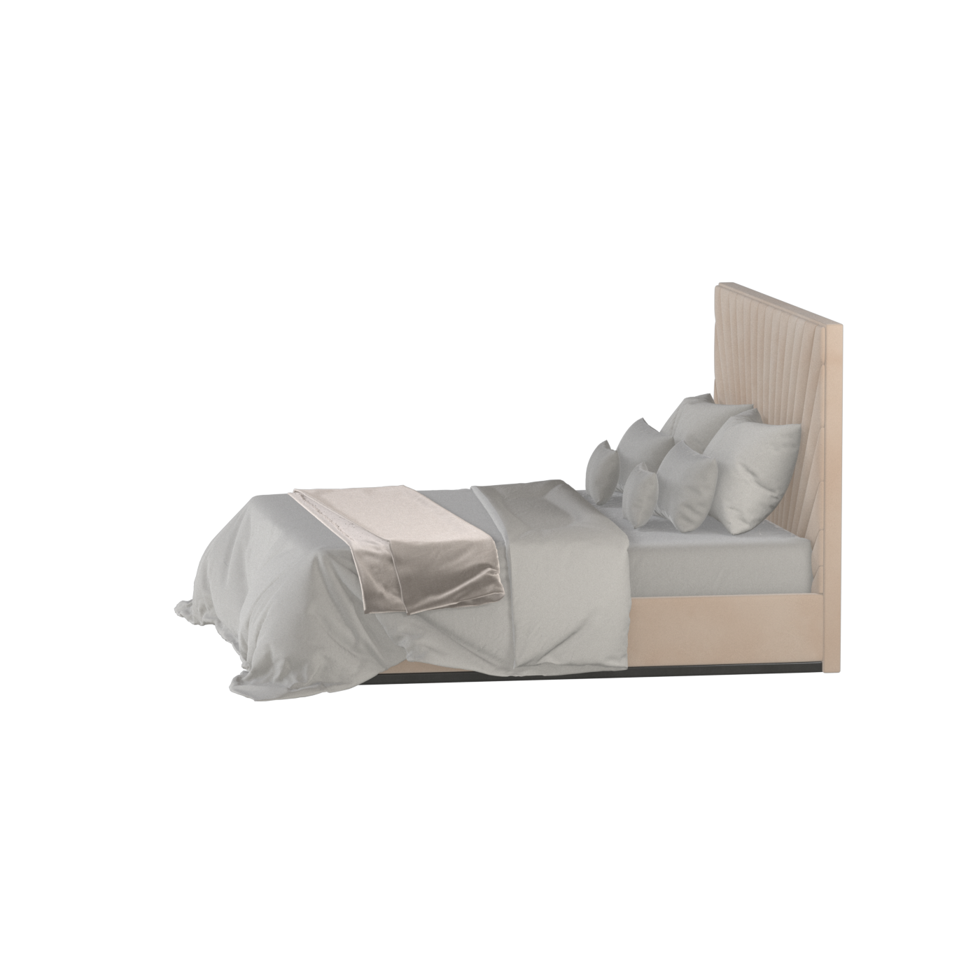 Lucia Bed With High Refined Headboard