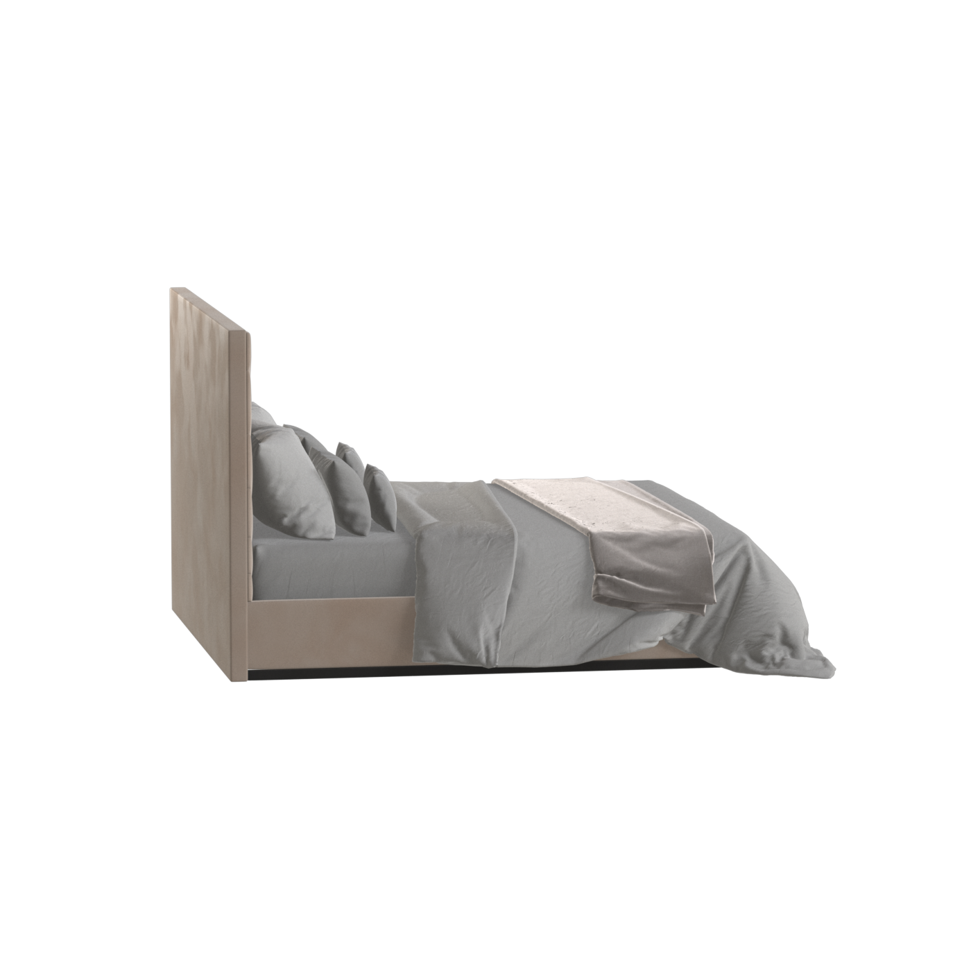Lucia Bed With High Refined Headboard