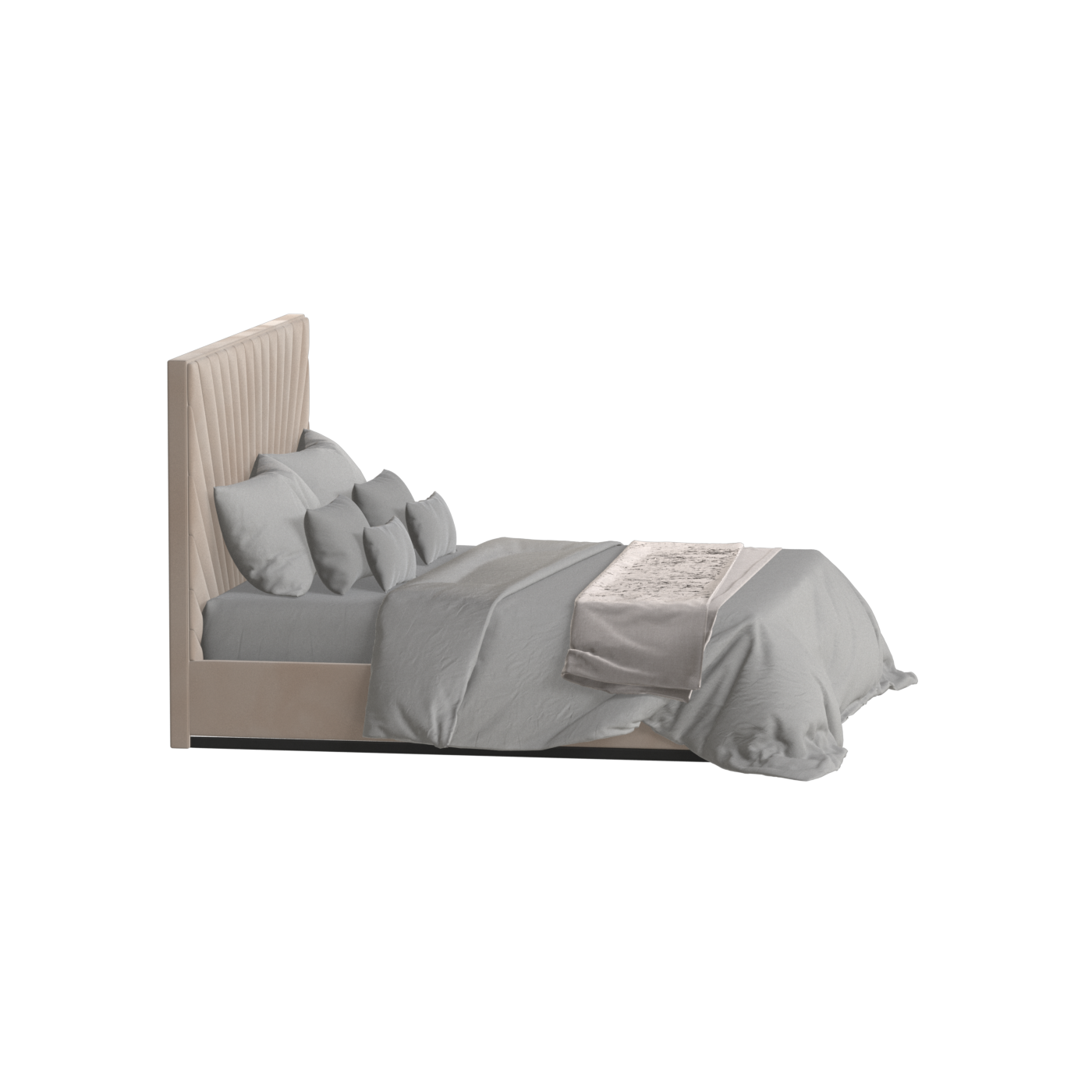 Lucia Bed With High Refined Headboard