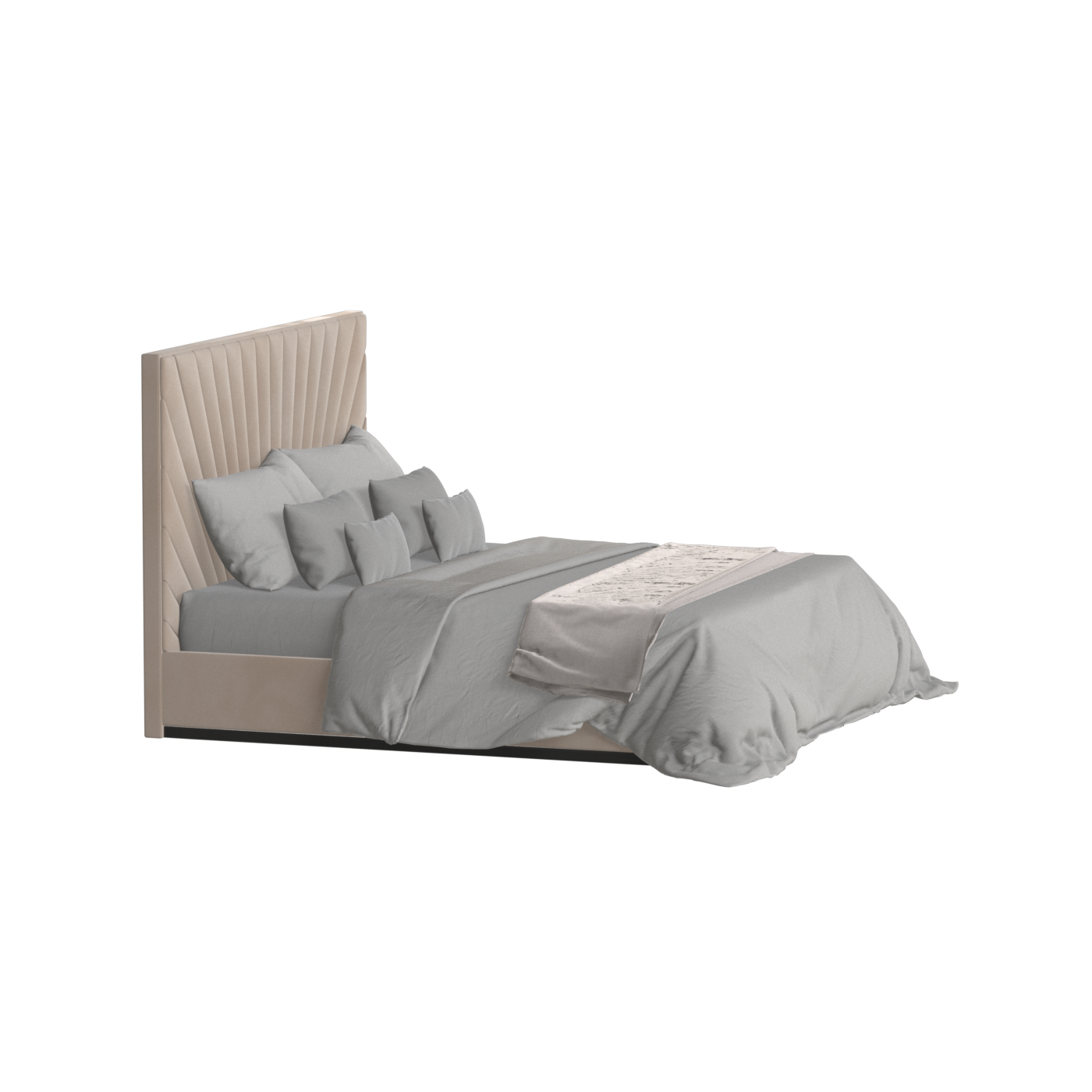 Lucia Bed With High Refined Headboard