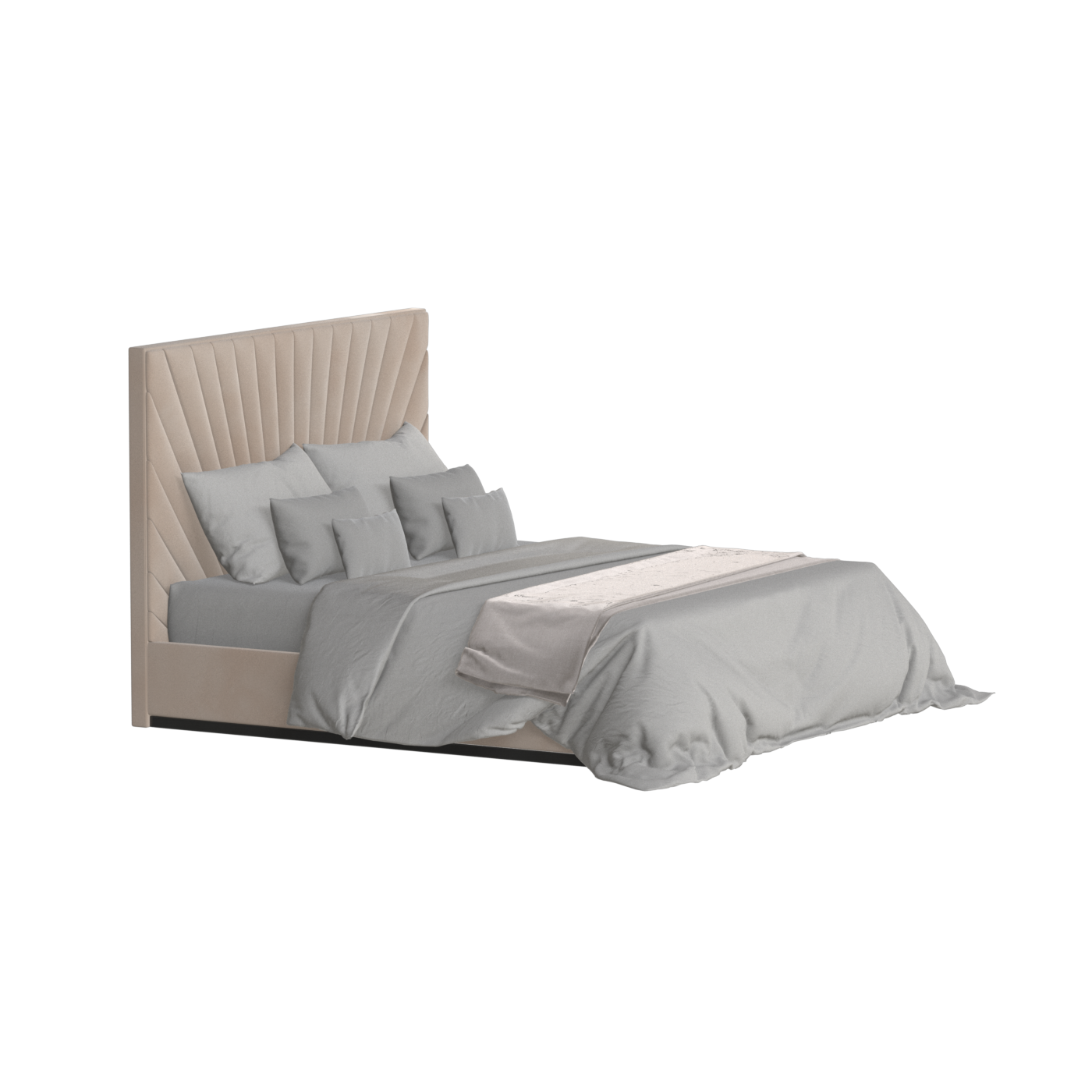 Lucia Bed With High Refined Headboard