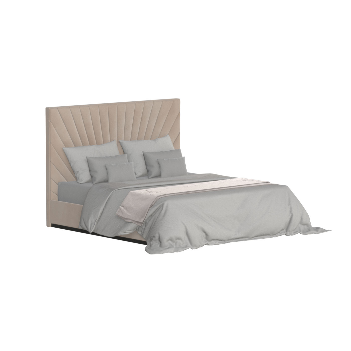 Lucia Bed With High Refined Headboard