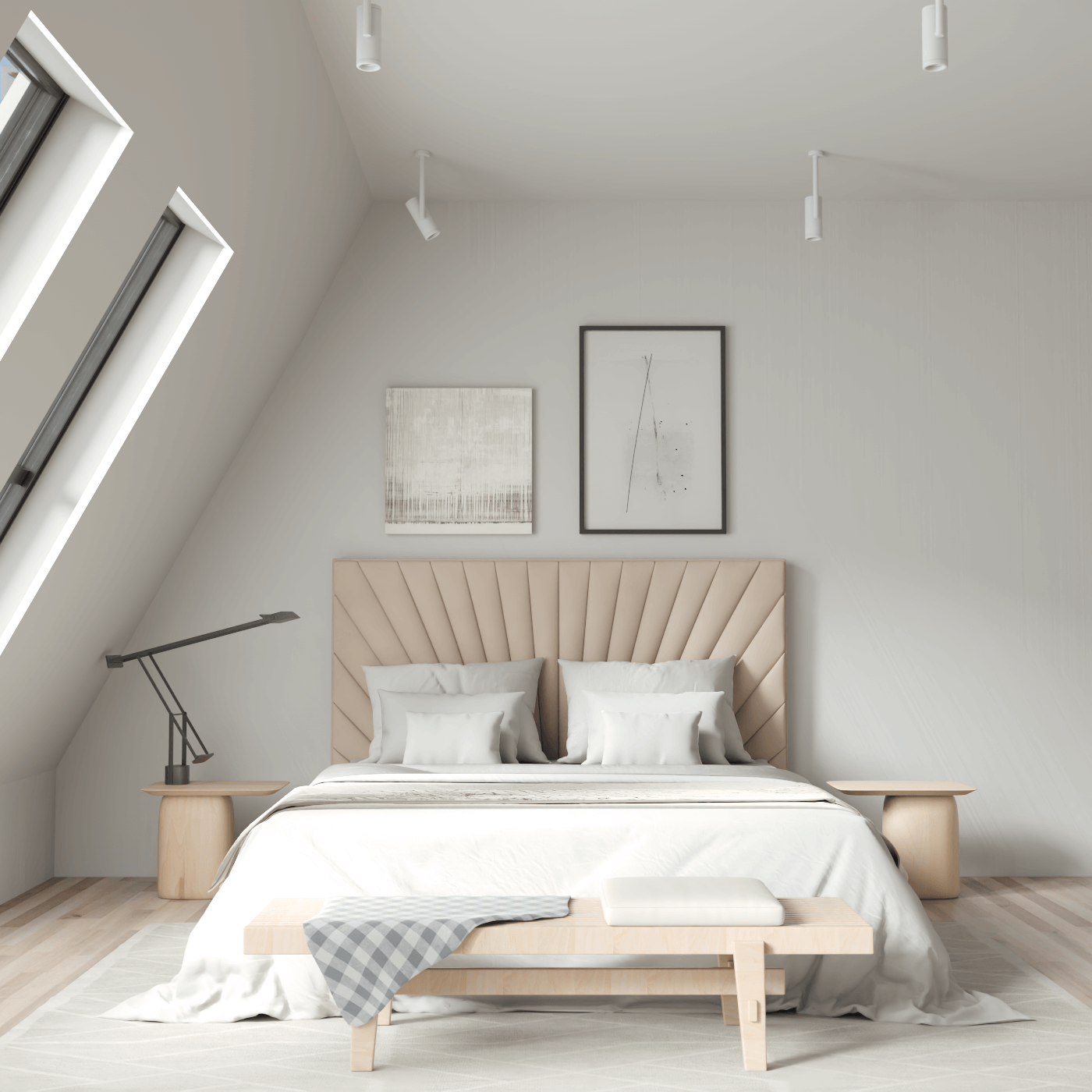 Lucia Bed With High Refined Headboard