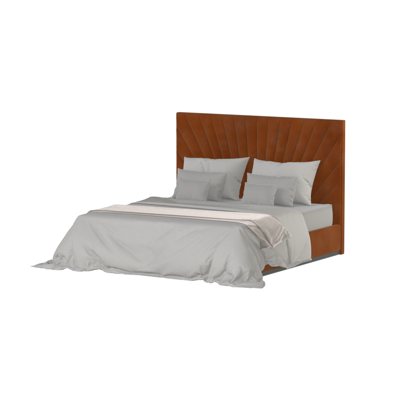 Lucia Bed With High Refined Headboard