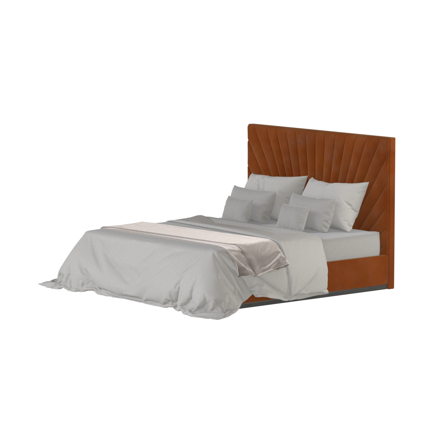 Lucia Bed With High Refined Headboard