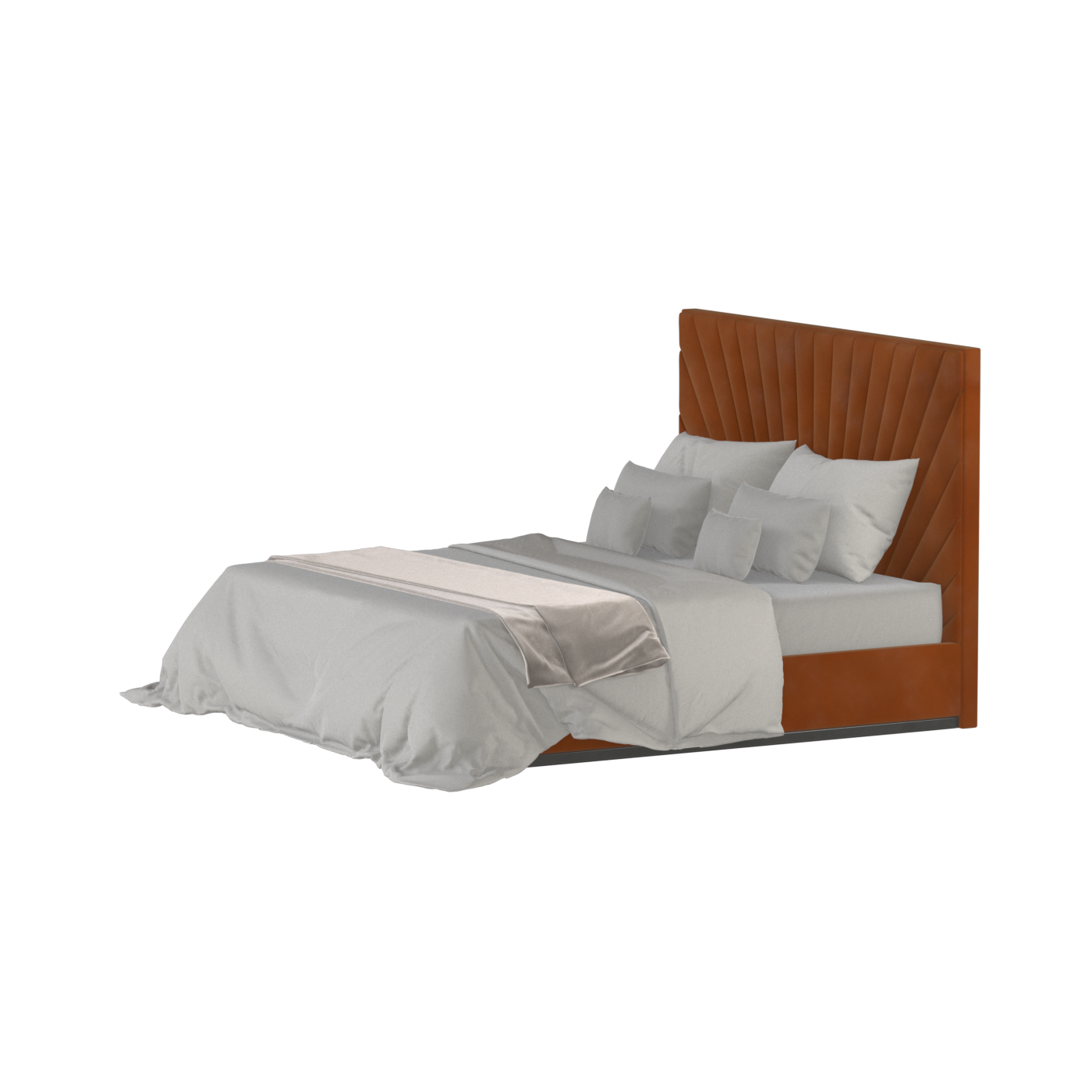Lucia Bed With High Refined Headboard