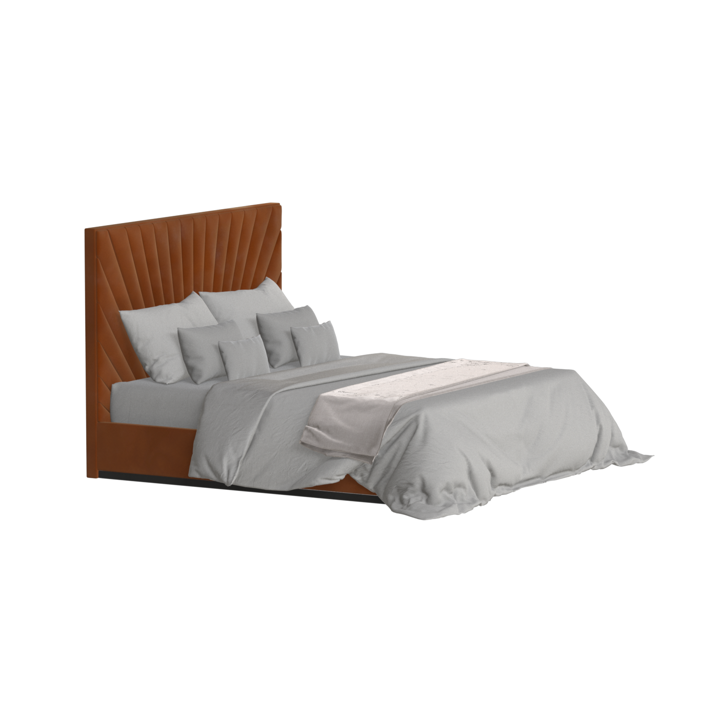Lucia Bed With High Refined Headboard
