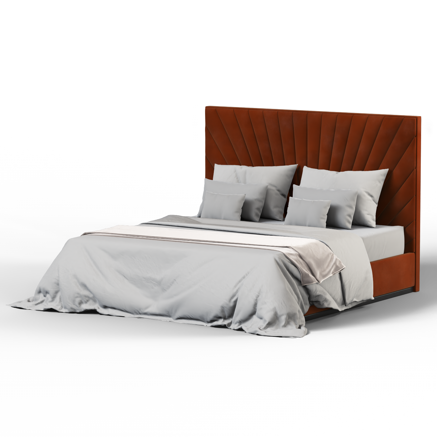 Lucia Bed With High Refined Headboard