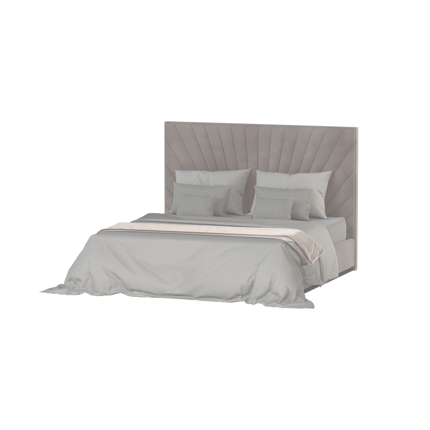 Lucia Bed With High Refined Headboard