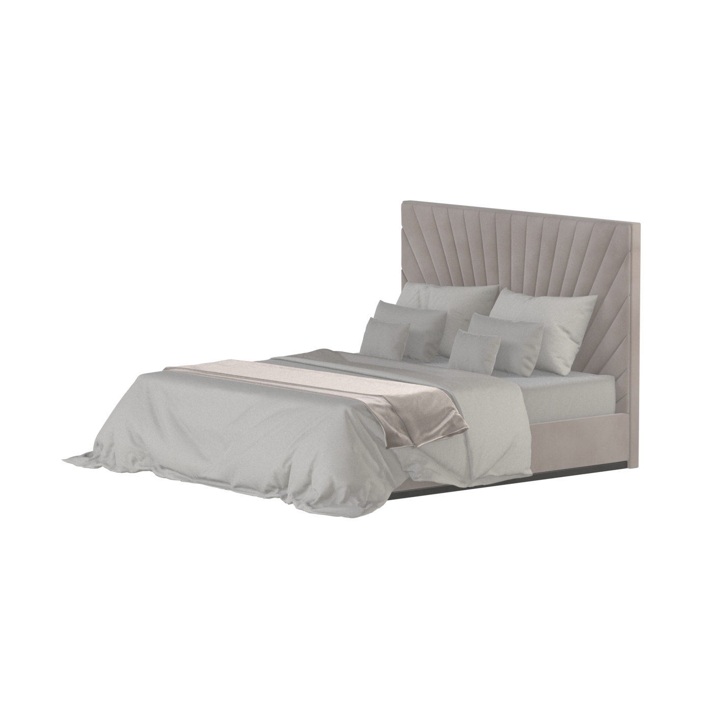 Lucia Bed With High Refined Headboard