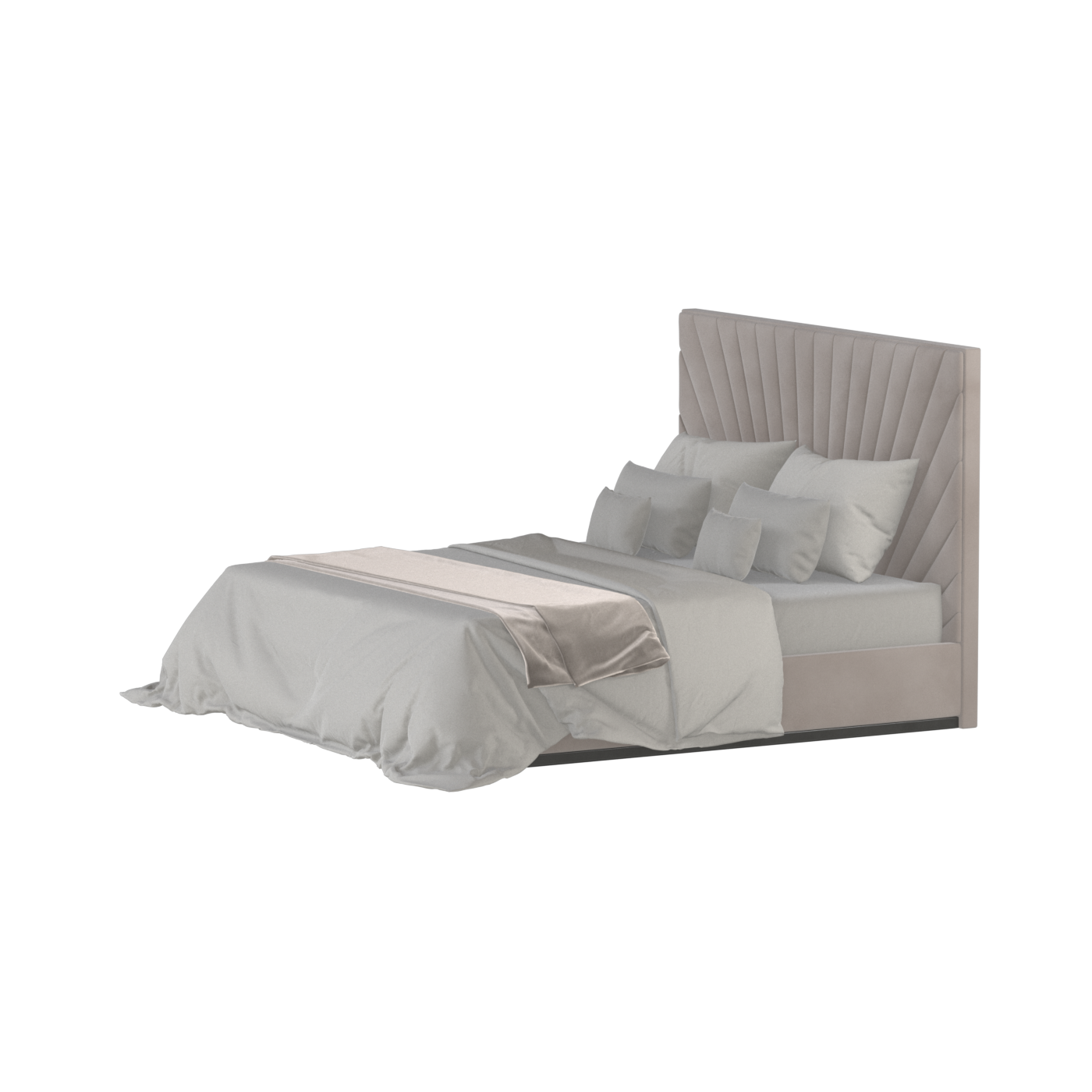 Lucia Bed With High Refined Headboard