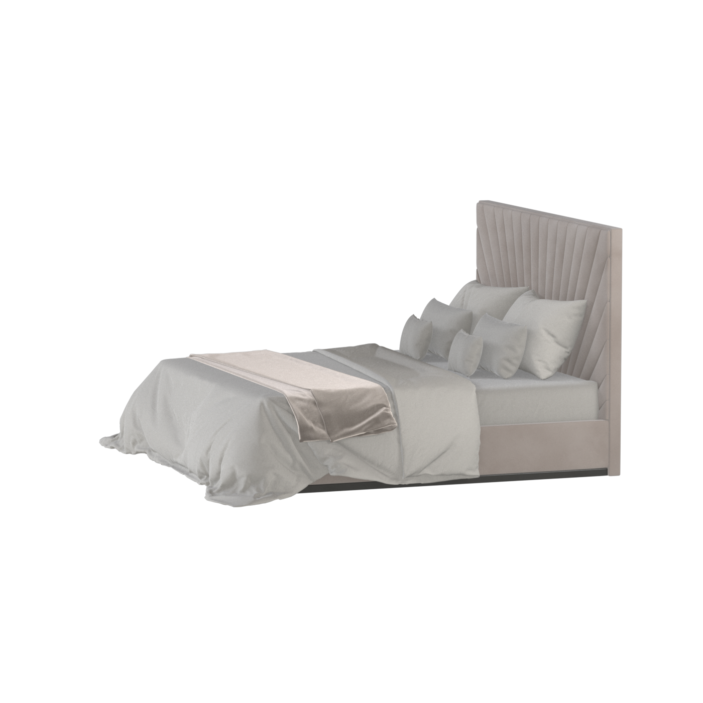 Lucia Bed With High Refined Headboard