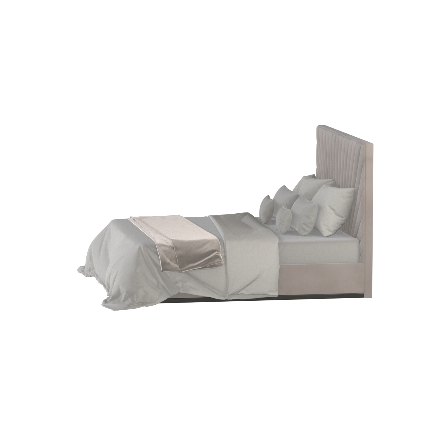 Lucia Bed With High Refined Headboard