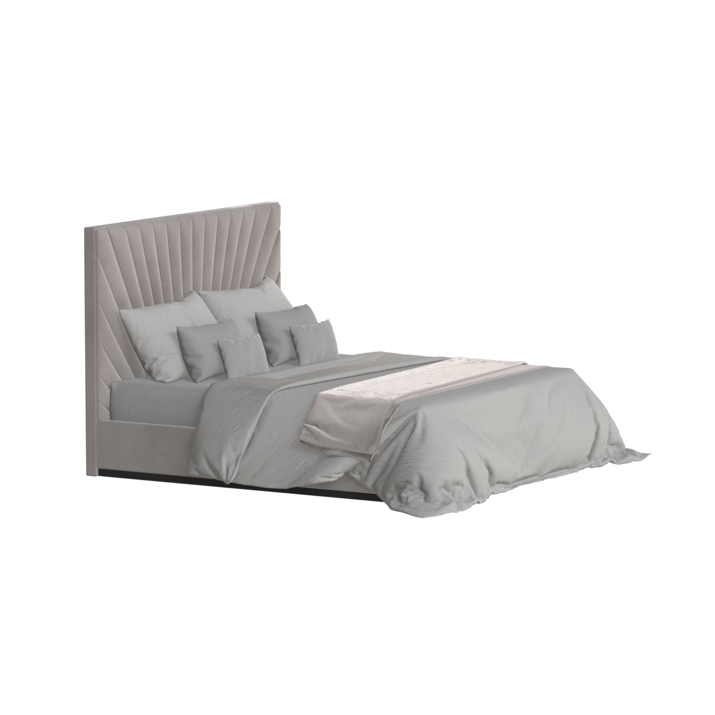 Lucia Bed With High Refined Headboard