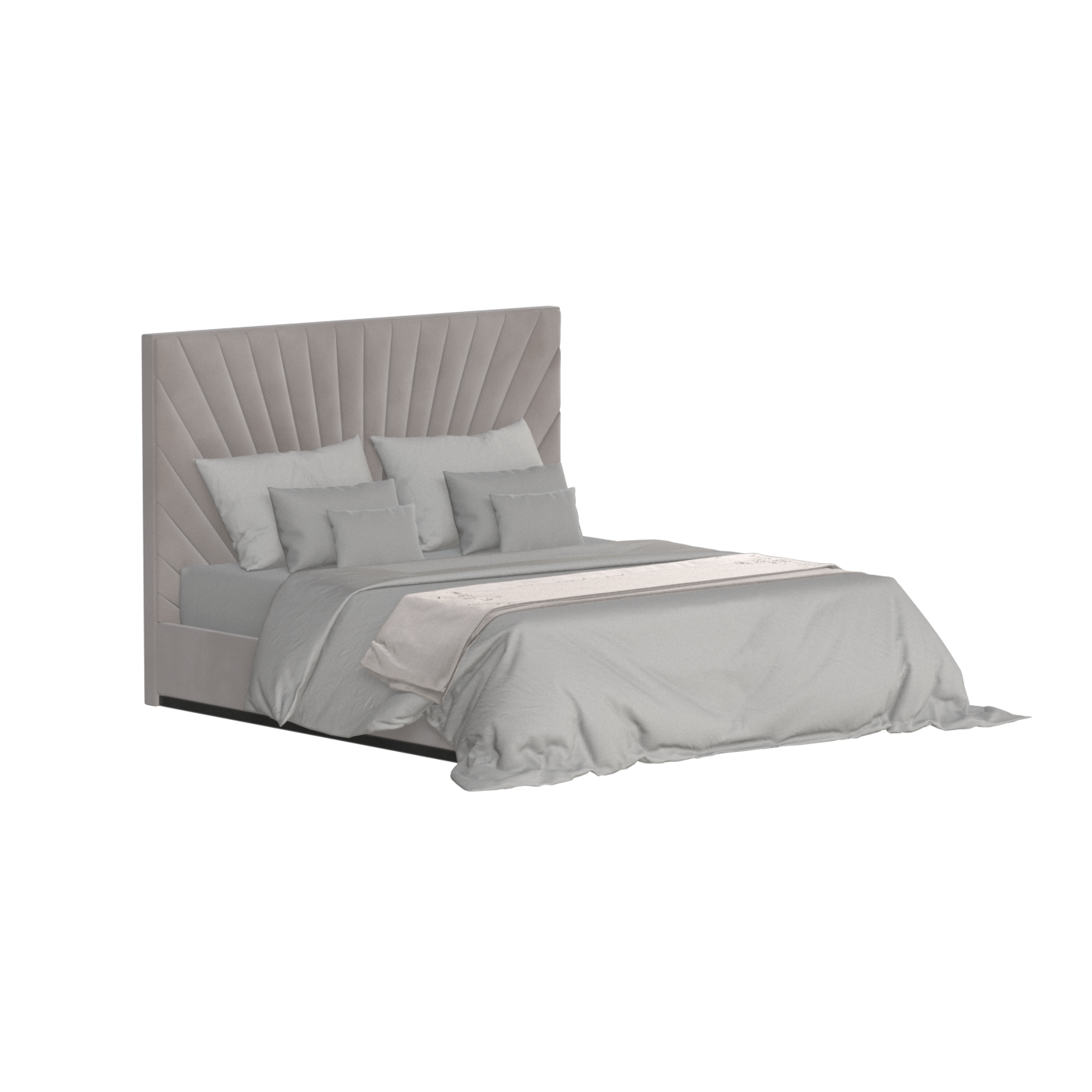Lucia Bed With High Refined Headboard