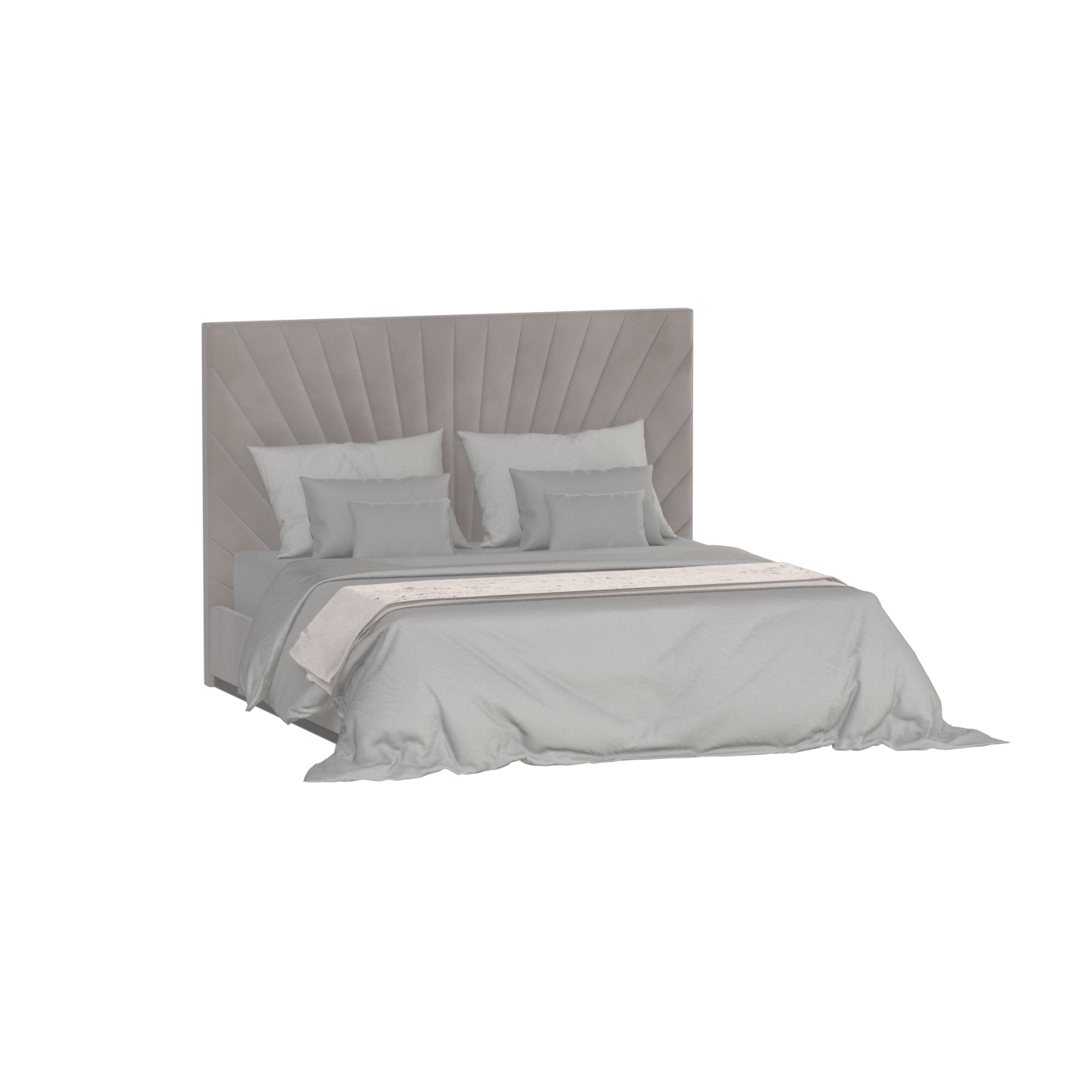 Lucia Bed With High Refined Headboard