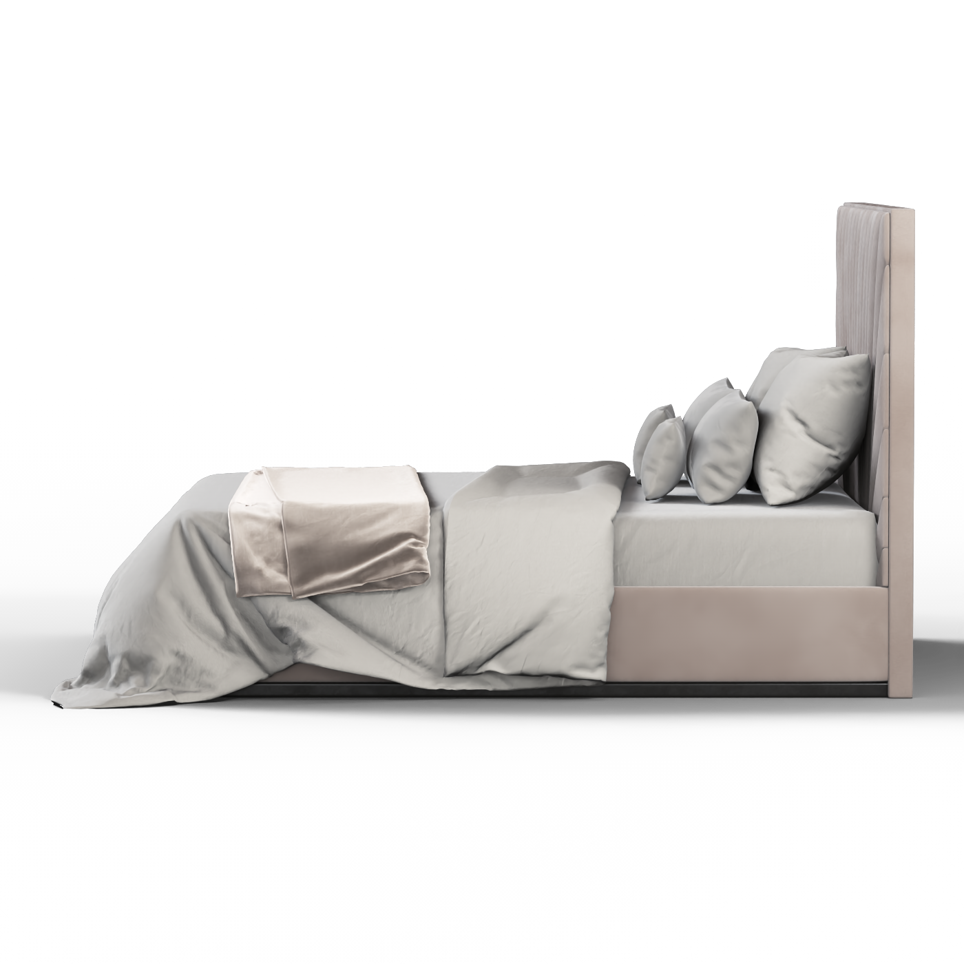 Lucia Bed With High Refined Headboard