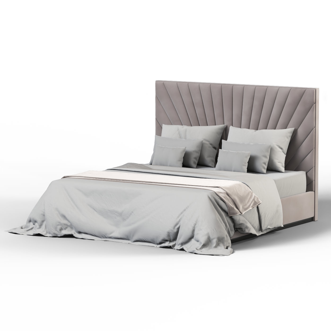 Lucia Bed With High Refined Headboard