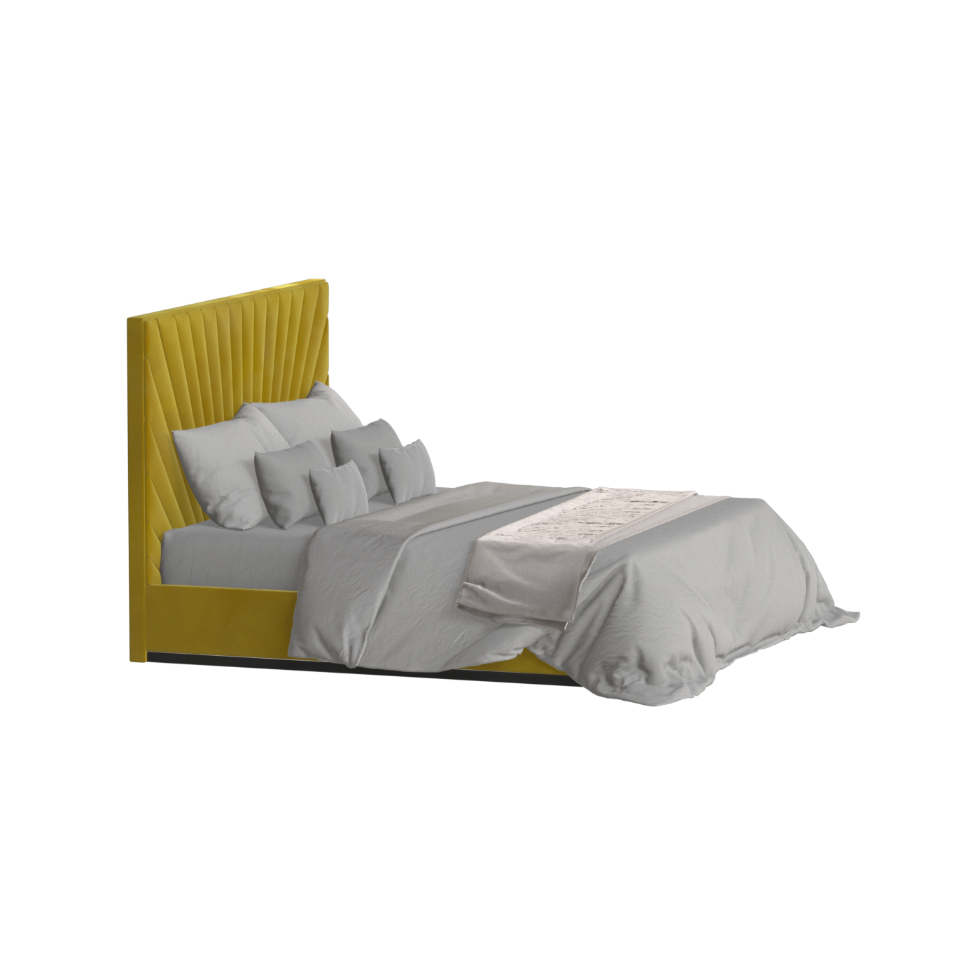 Lucia Bed With High Refined Headboard