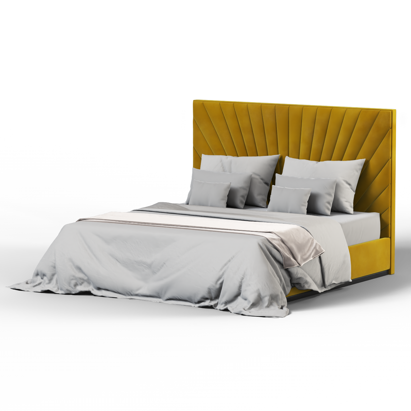 Lucia Bed With High Refined Headboard