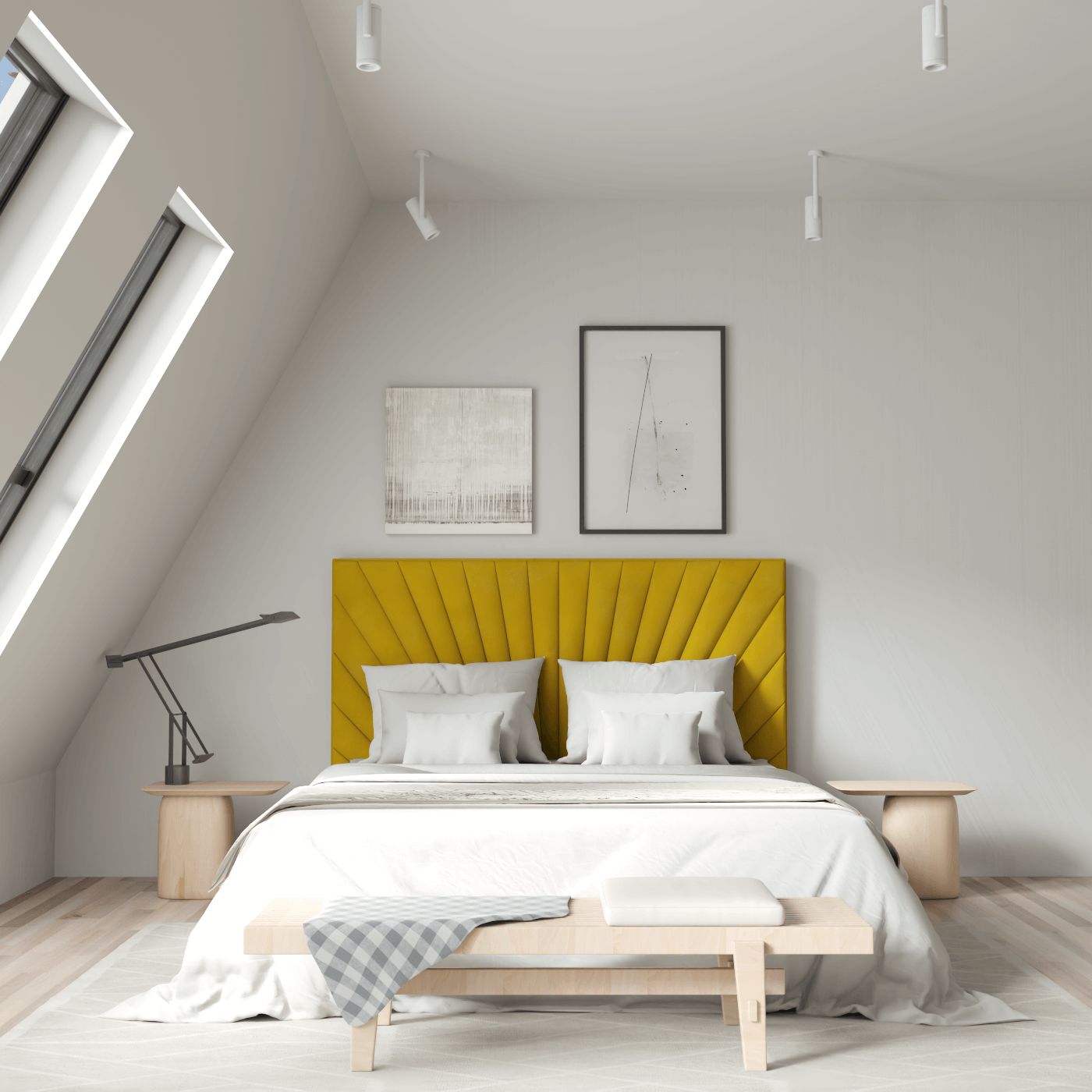 Lucia Bed With High Refined Headboard