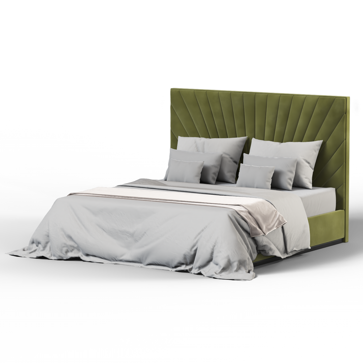 Lucia Bed With High Refined Headboard