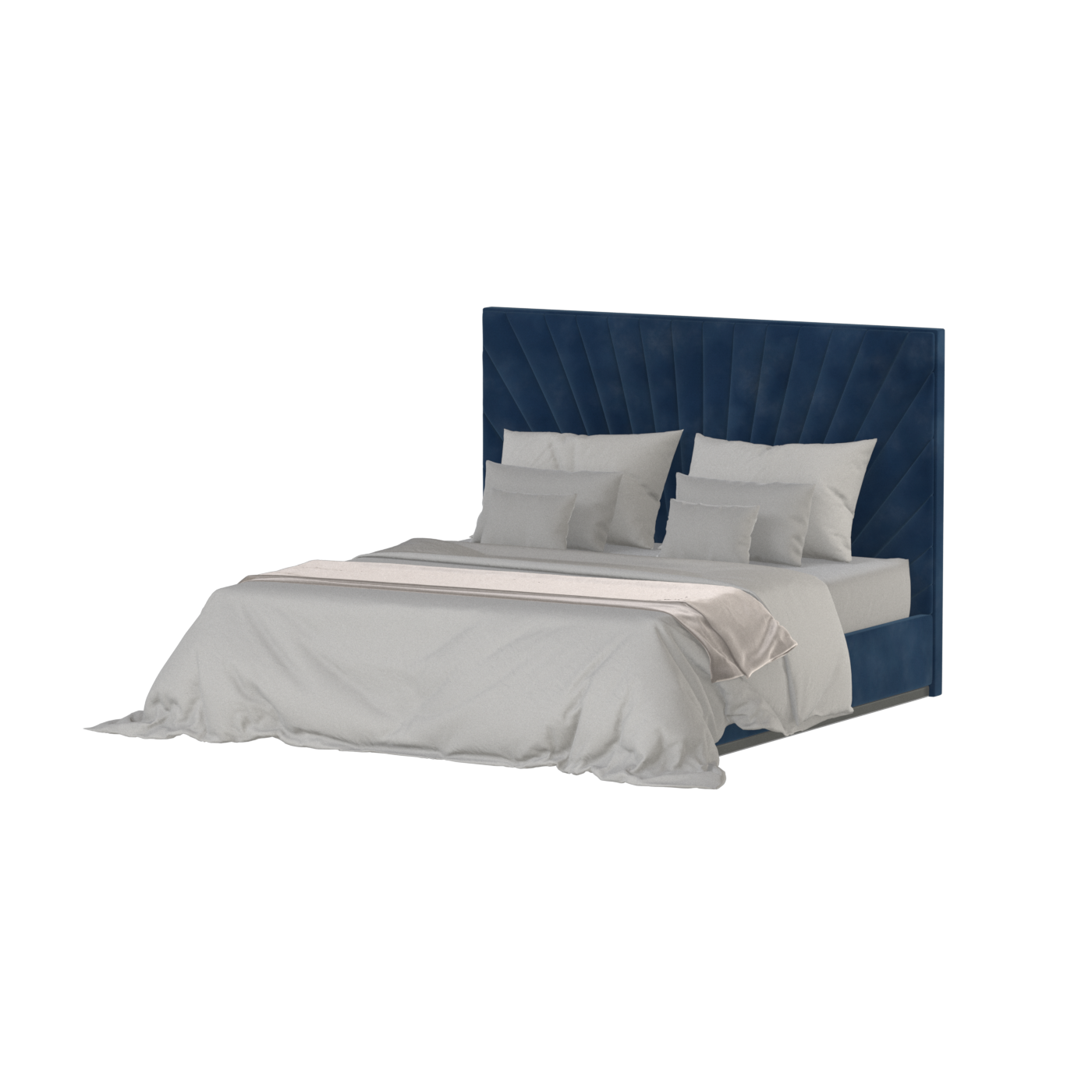 Lucia Bed With High Refined Headboard