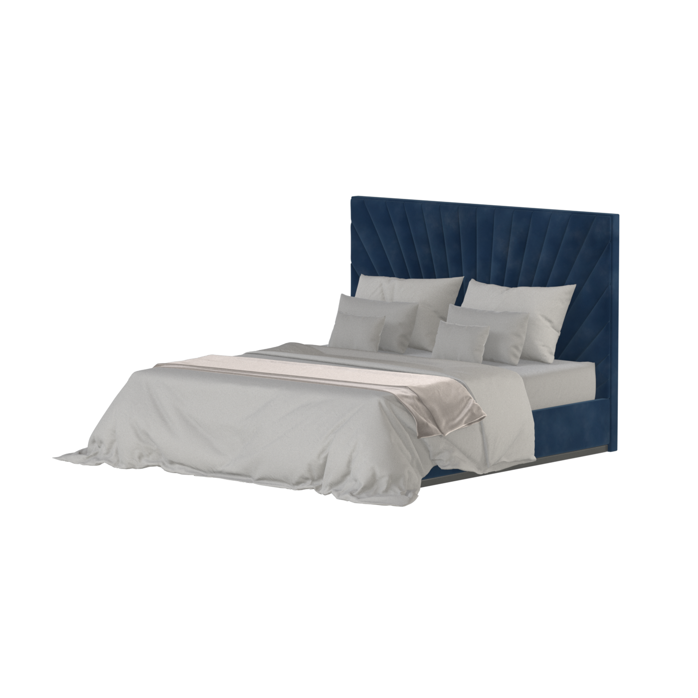 Lucia Bed With High Refined Headboard