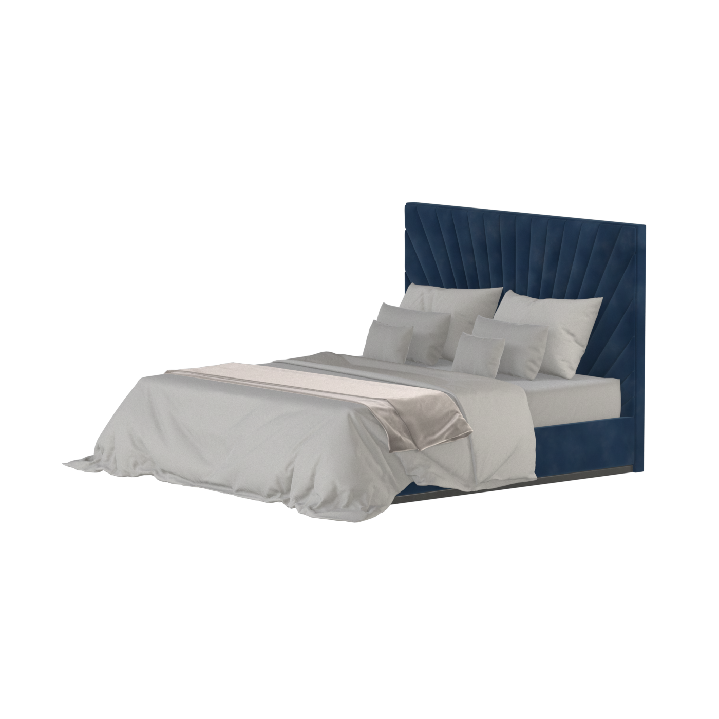 Lucia Bed With High Refined Headboard