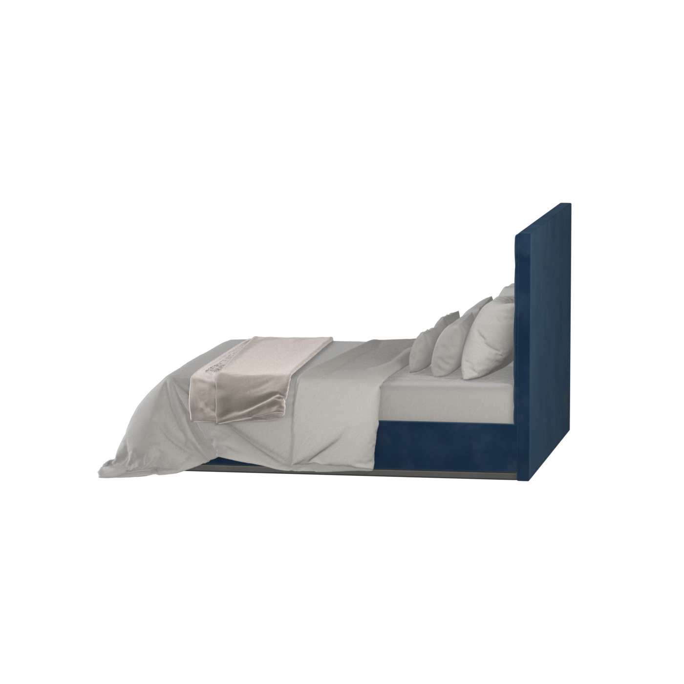 Lucia Bed With High Refined Headboard