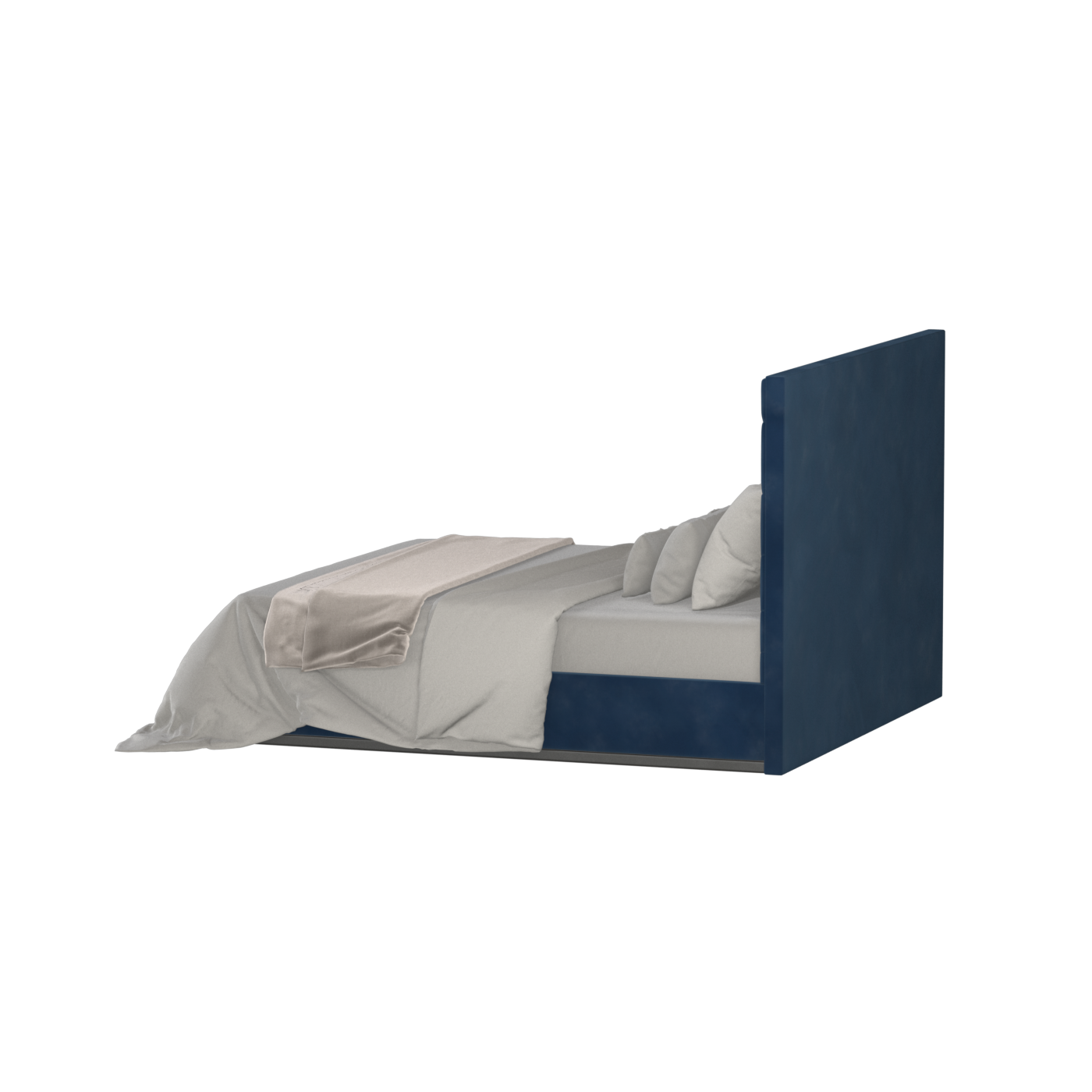 Lucia Bed With High Refined Headboard