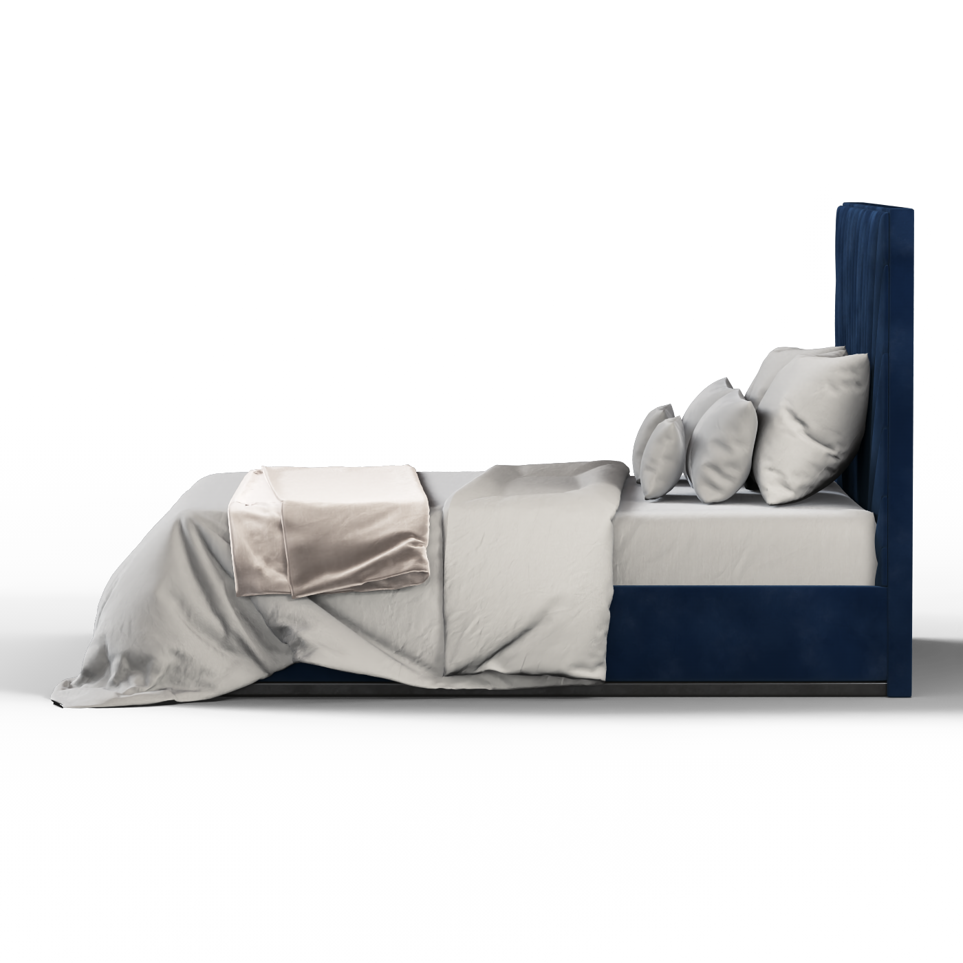 Lucia Bed With High Refined Headboard