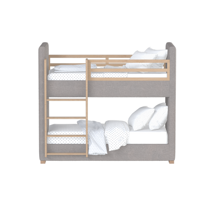 Paolo Bunk Bed with Soft Upholstery and Beechwood Accents