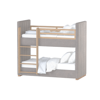 Paolo Bunk Bed with Soft Upholstery and Beechwood Accents