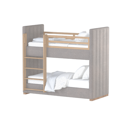 Paolo Bunk Bed with Soft Upholstery and Beechwood Accents