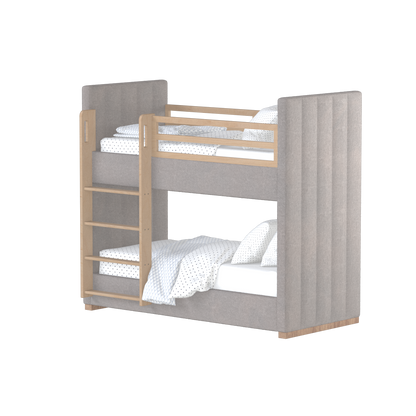 Paolo Bunk Bed with Soft Upholstery and Beechwood Accents